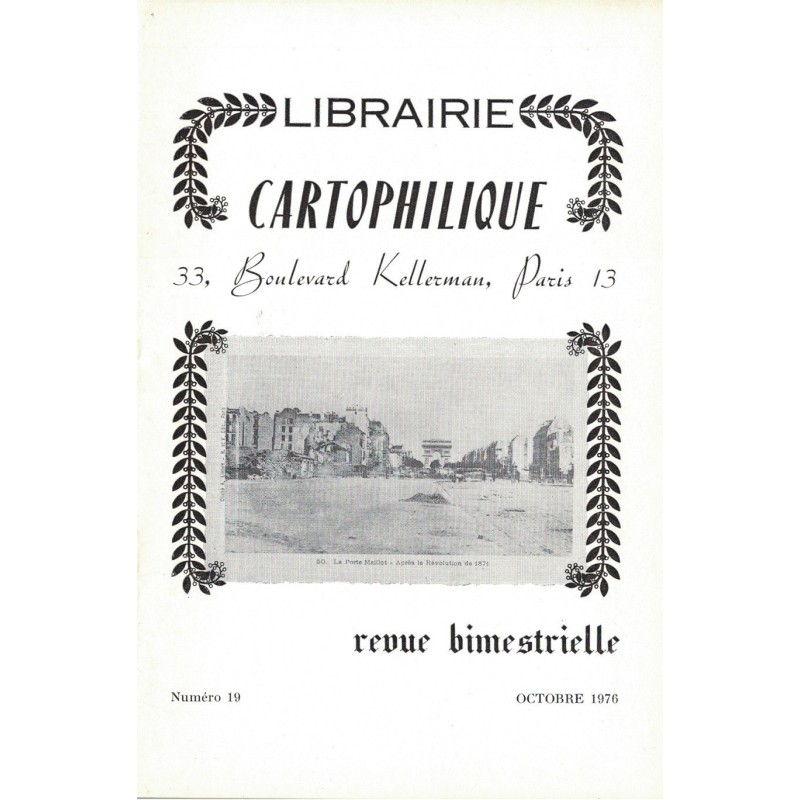 LIBRAIRIE CARTOPHILIQUE - N°19 - 1976.