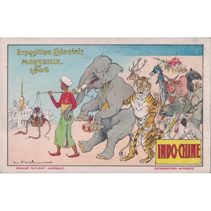 MARSEILLE - EXPOSITION COLONIALE MARSEILLE 1906 - INDOCHINE - CARTE NON CIRCULEE.