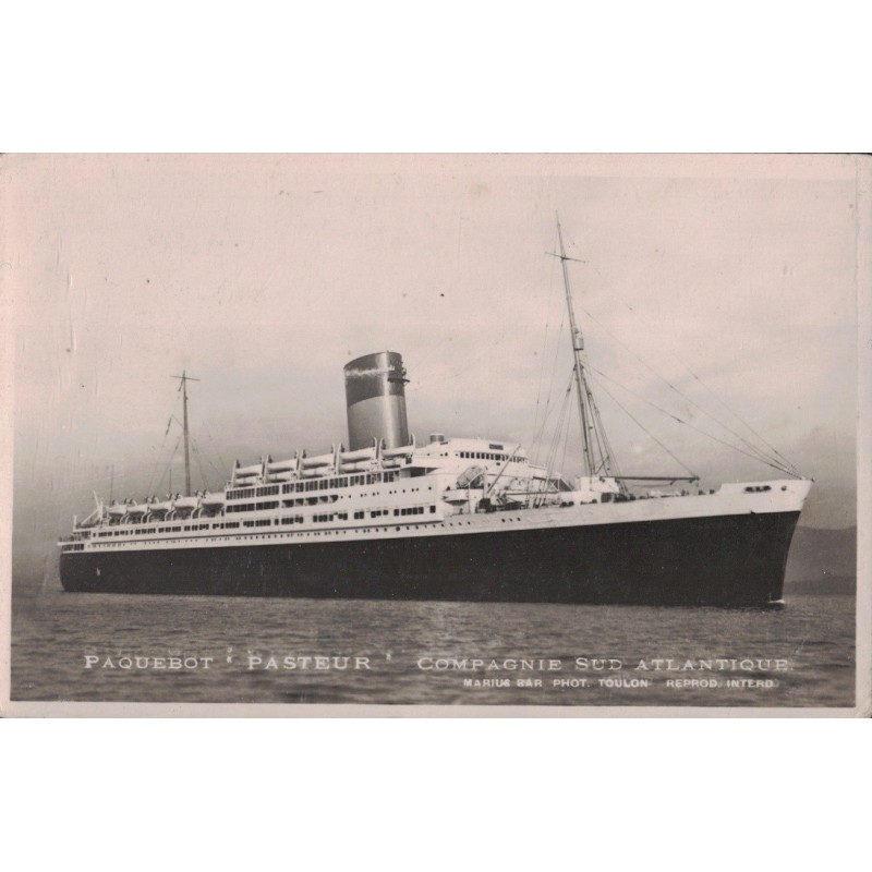 PAQUEBOT - PASTEUR - COMPAGNIE SUD  ATLANTIQUE - CARTE NON CIRCULEE.