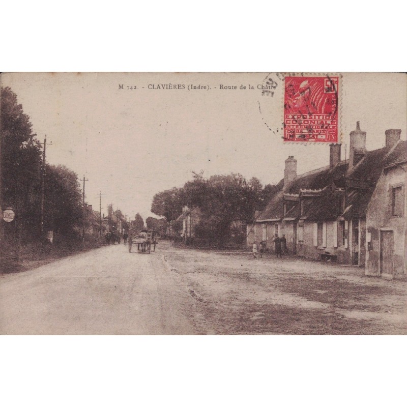 CLAVIERES - ROUTE DE LA CHATRE - CARTE DATEE DE 1931.