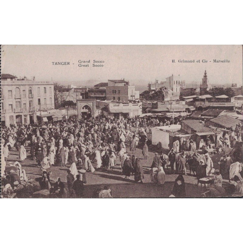 MAROC - TANGER - MARCHE ARABE - SOUK - CARTE DATEE DE 1921.