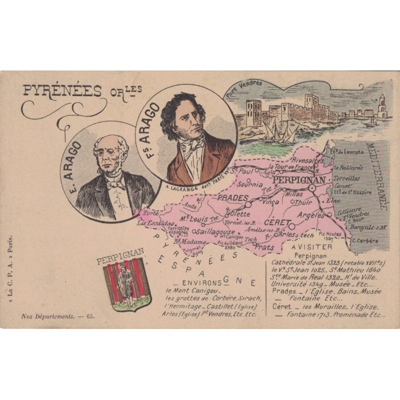 PYRENEES ORIENTALES - CARTE GEOGRAPHIQUE - NOS DEPARTEMENTS.