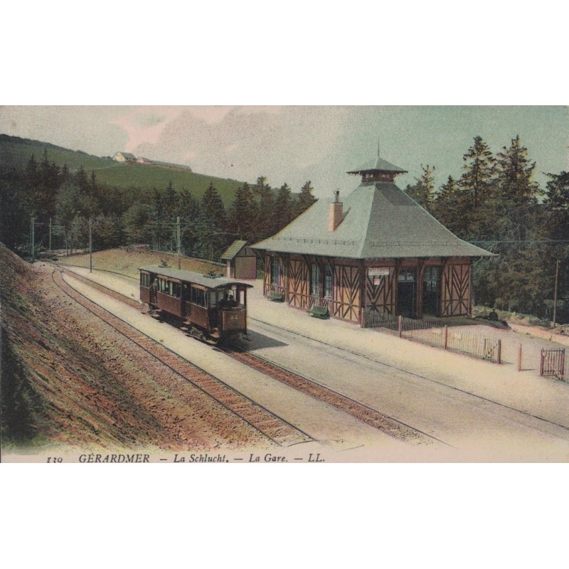 GERARDMER - LA SCHLUCHT - LA GARE - CARTE DATEE DE 1914.