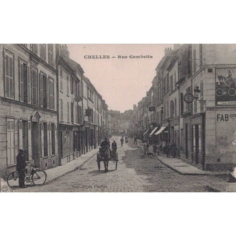 CHELLES - RUE GAMBETTA - ANIMATION - CARTE POSTALE NON CIRCULEE.