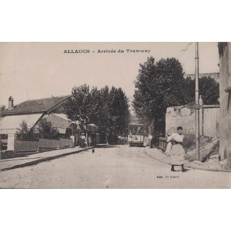 ALLAUCH - ARRIVEE DU TRAMWAY - ANIMATION - CARTE AVEC TEXTE.