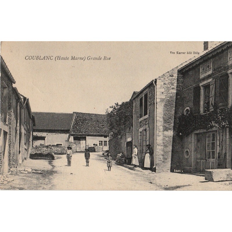 COUBLANC - GRANDE RUE - ANIMATION -  ENFANTS - CARTE DATEE DE 1909.