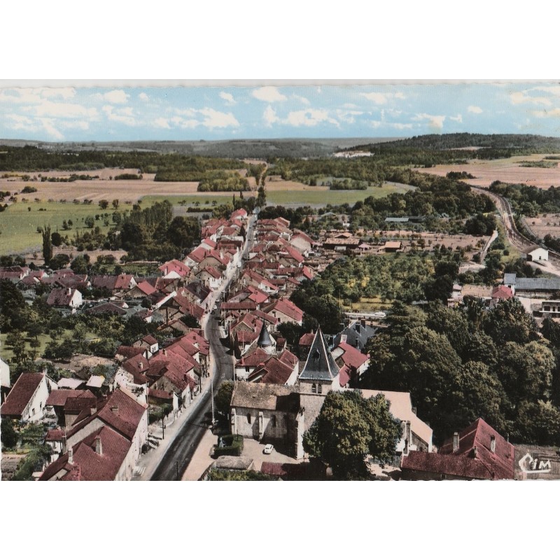 PRAUTHOY - VUE AERIENNE - NATIONALE 74 - CARTE AVEC TEXTE.