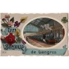 LANGRES - UN BONJOUR DE LANGRES - LOCOMOTIVE EN GARE  - CARTE NON CIRCULEE.