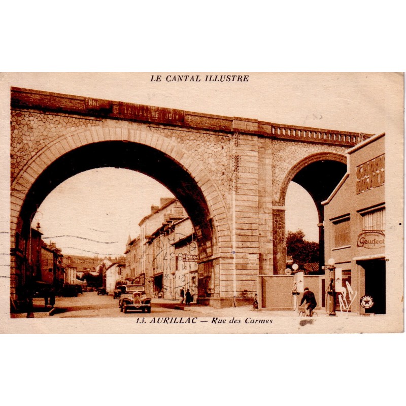 AURILLAC - RUE DES CARMES - CARTE DATEE DE 1937.