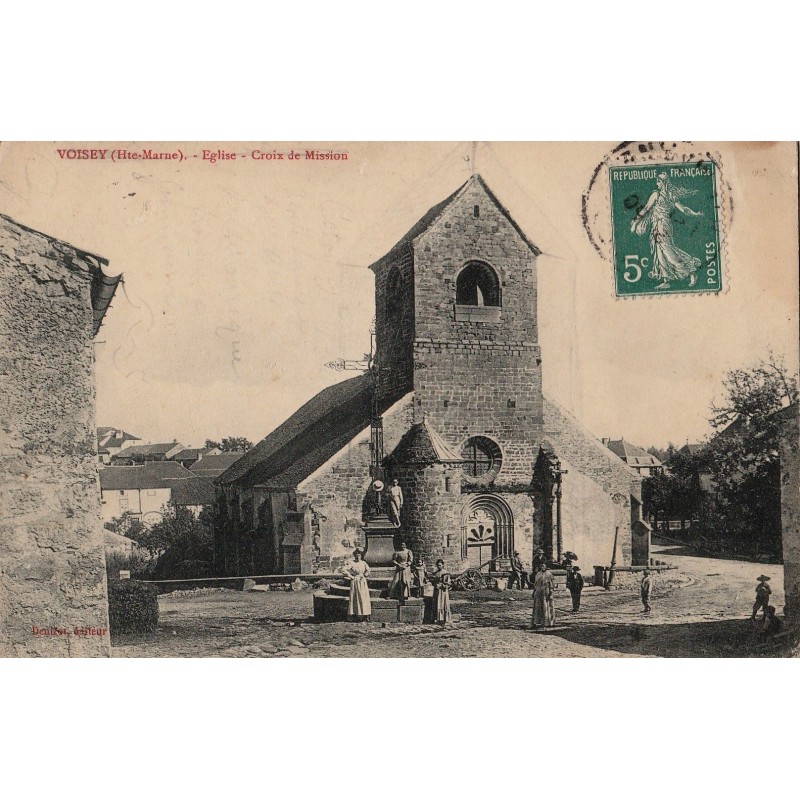 VOISEY - EGLISE - CROIX DE MISSION - ANIMATION - ENFANTS - CARTE AVEC TEXTE.