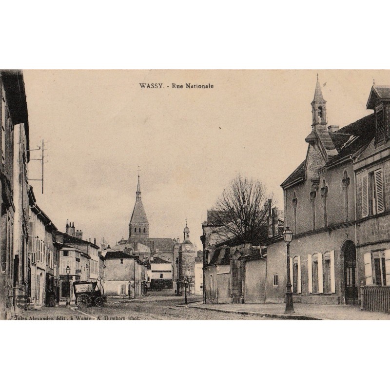 WASSY - RUE NATIONALE - CARTE DATEE DE 1918.