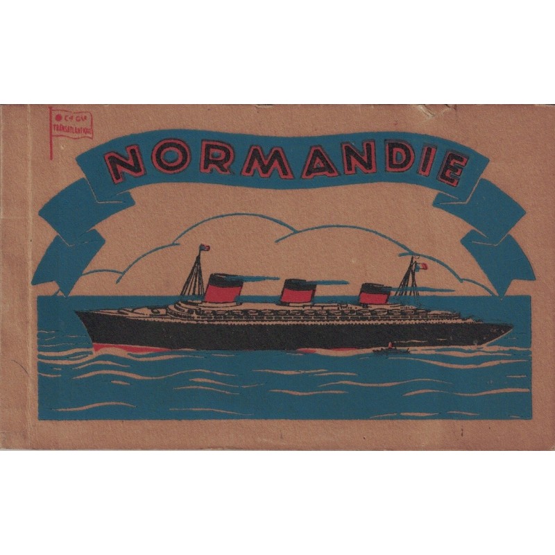 PAQUEBOT NORMANDIE - LE HAVRE - CARNET NEUF ET COMPLET DE 15 CARTES POSTALES.
