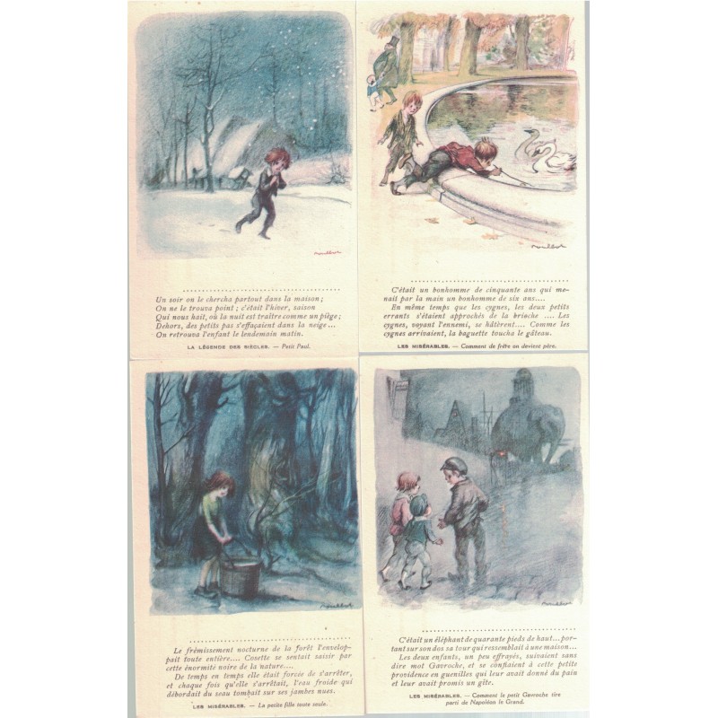 POULBOT - ILLUSTRATEUR - A VICTOR HUGO - 5 CARTES POSTALES NEUVES AVEC LA POCHETTE - PEU COURANT.