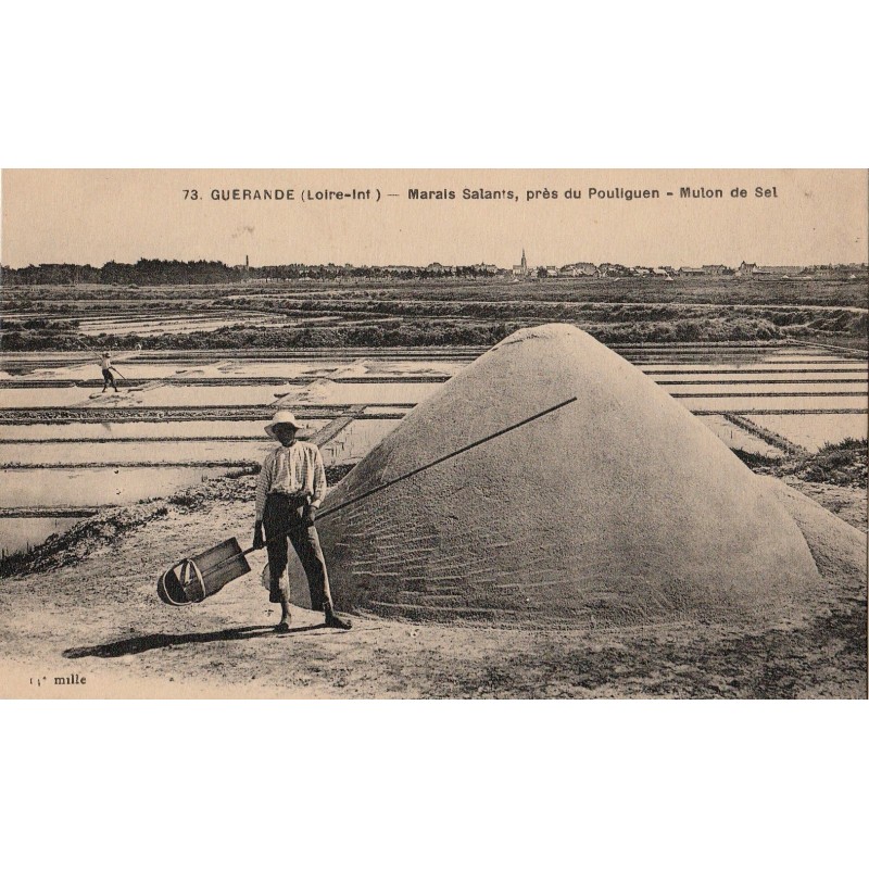 GUERANDE - MARAIS SALANTS - PRES DU POULINGUIN - MULON DE SEL - PALUDIER - CARTE NON CIRCULEE.