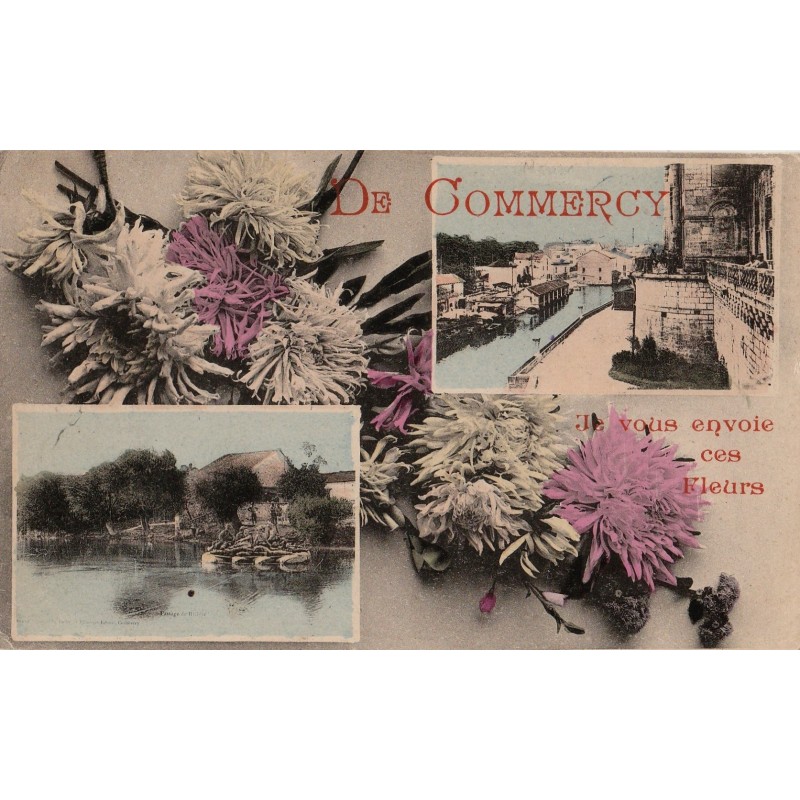 COMMERCY -DE COMMERCY JE VOUS ENVOIE CES FLEURS - CARTE DATEE DE 1914.