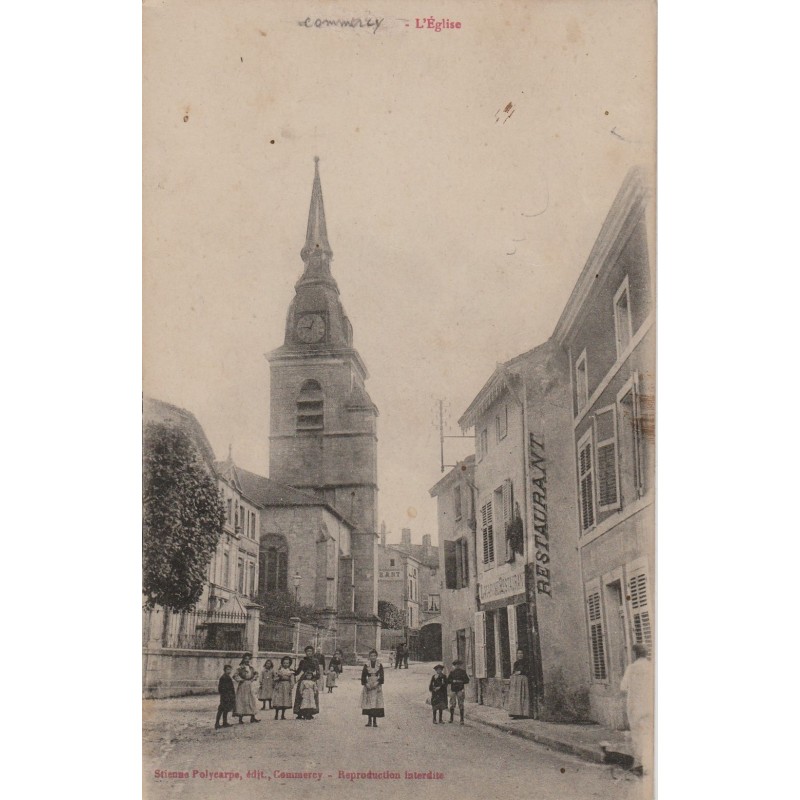 COMMERCY - L'EGLISE - ANIMATION - RESTAURANT - CARTE AVEC TEXTE.