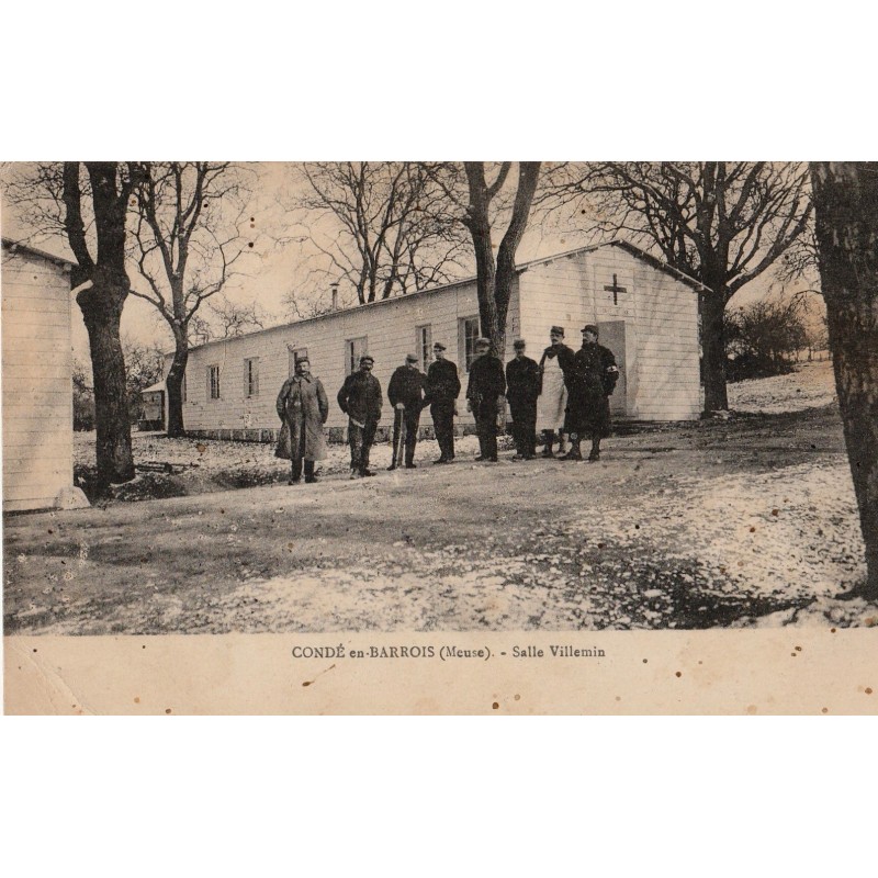 CONDE EN BARROIS - SALLE VILLEMIN - ANIMATION - HOPITAL MILITAIRE - CARTE DATE DE 1916.