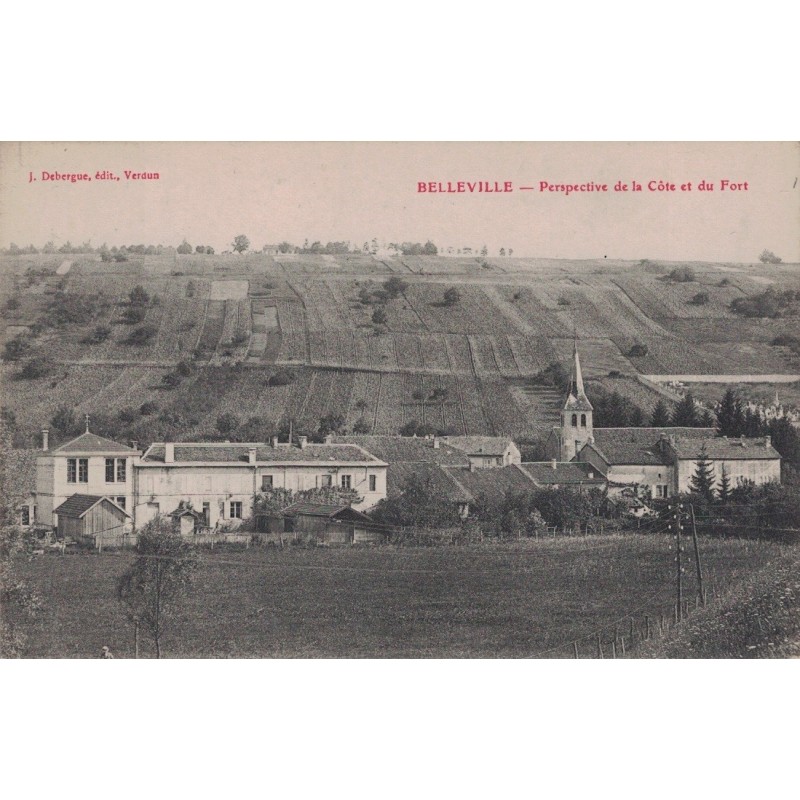 BELLEVILLE - PERSPECTIVE DE LA COTE ET DU FORT - CARTE DATEE DE 1912.