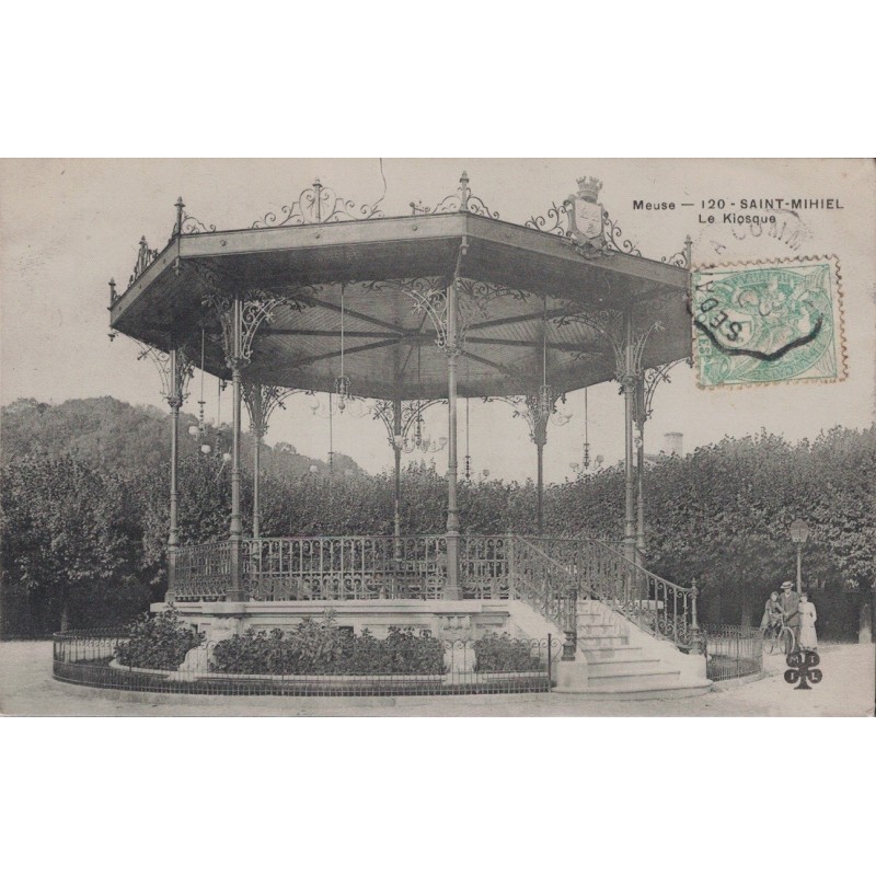 SAINT MIHIEL - LE KIOSQUE A MUSIQUE - CARTE DATEE DE 1906.