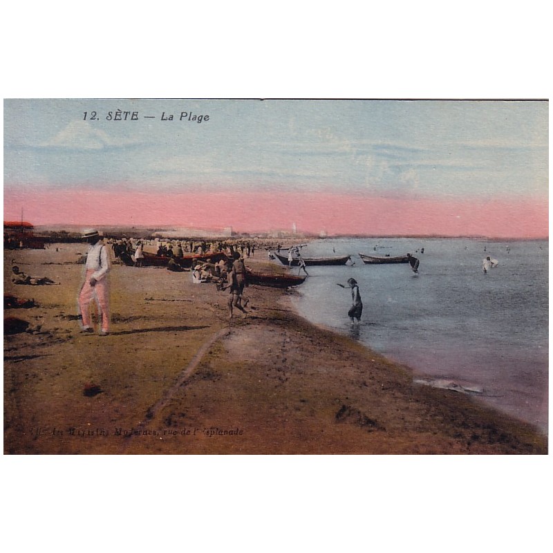 SETE - LA PLAGE - ANIMATION - CARTE NON CIRCULEE.