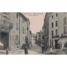 AMBERIEU - PLACE SANVILLE ET RUE CENTRALE - ANIMATION -  CARTE DATEE DE 1914.