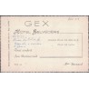GEX - HOTEL BELVEDERE - CARTE DATEE DE 1955.