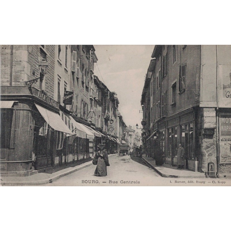 BOURG - RUE CENTRALE - CARTE DATEE DE 1914.