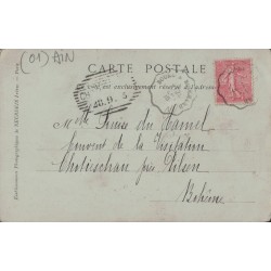 BOURG - VILLAGEOISE BRESSANNE - CARTE DATEE DE 1905 A DESTINATION DE LA BOHEME.