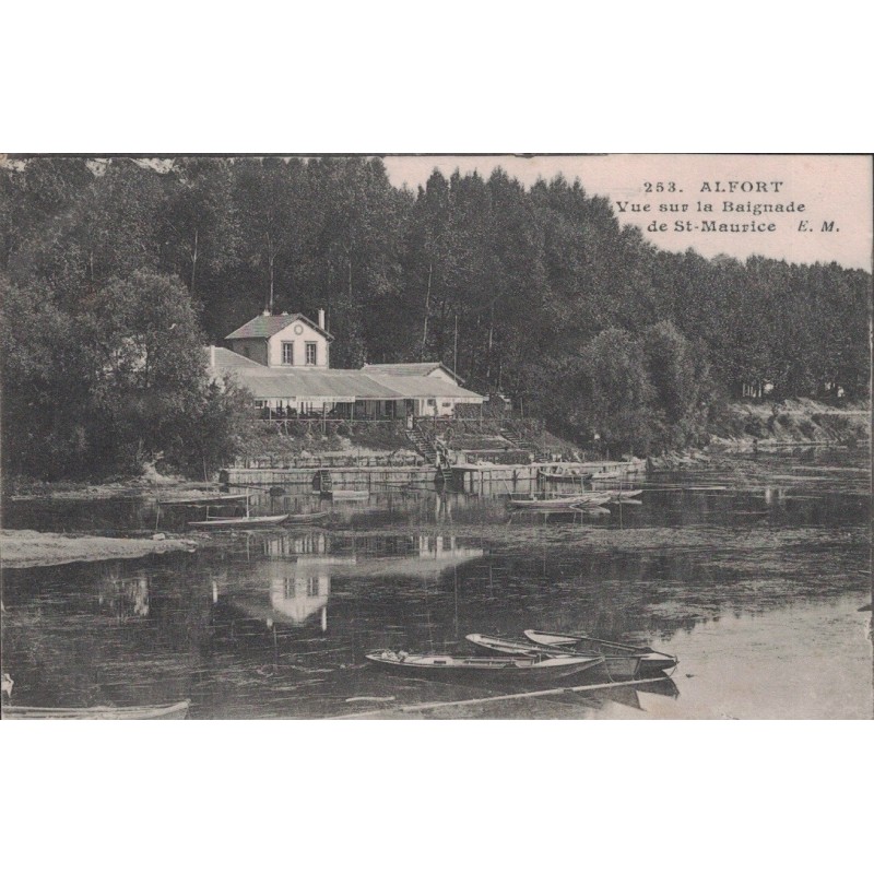 ALFORT - VUE SUR LA BAIGNADE DE ST MAURICE - CARTE AVEC TEXTE.