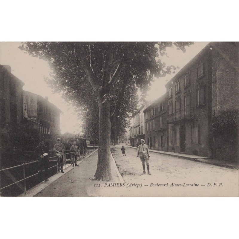 PAMIERS - BOULEVARD ALSACE LORRAINE - ANIMATION - CARTE AVEC TEXTE.