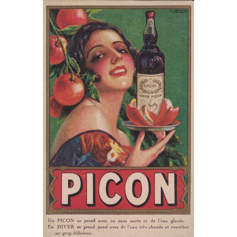 PICON - APERITIF - CARTE PUBLICITAIRE NON CIRCULEE.