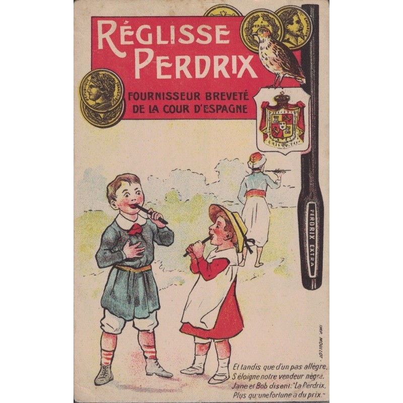 UZES - REGLISSE PERDRIX - A.PERDRIX - UZES - GARD - CARTE PUBLICITAIRE NON CIRCULEE.