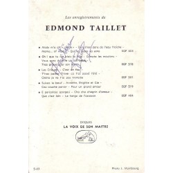 EDMOND TAILLET (1932-2008) - CHANTEUR FRANCAIS.
