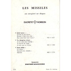 LES MISSILES - GROUPE DE CHANTEUR FRANCAIS   DES ANNEES 1960.