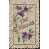 CARTE BRODEE - VIVE ST NICOLAS -  CARTE AVEC TEXTE.