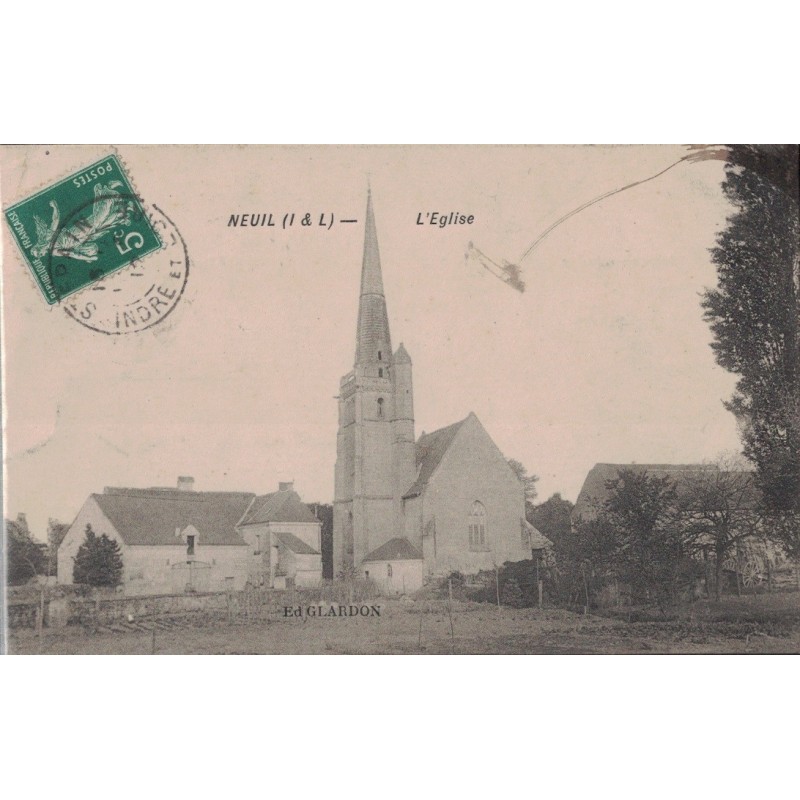 NEUIL - L'EGLISE - CARTE DATEE DE 1912.