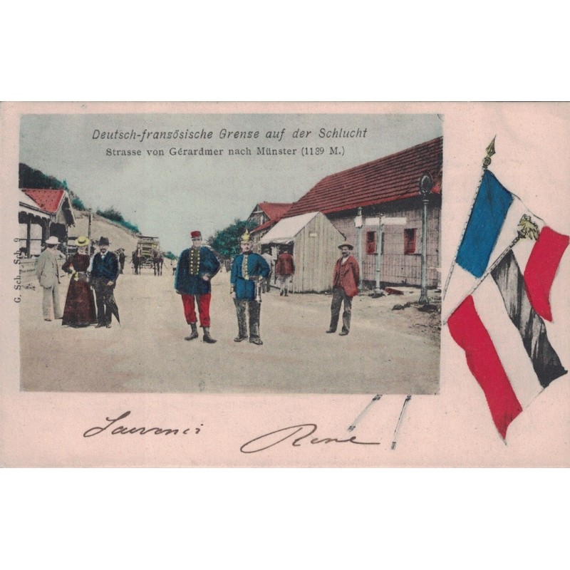 SCHLUCHT - DOUANE - POSTE FRONTIERE FRANCO ALLEMANDE - DEUTSCH FRANZOSISCHE GRENZE AUF DER SCHLUCHT - CARTE DATEE DE 1903.