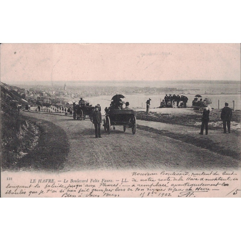 LE HAVRE - LE BOULEVARD FELIX FAURE - CARTE DATEE DE 1902.
