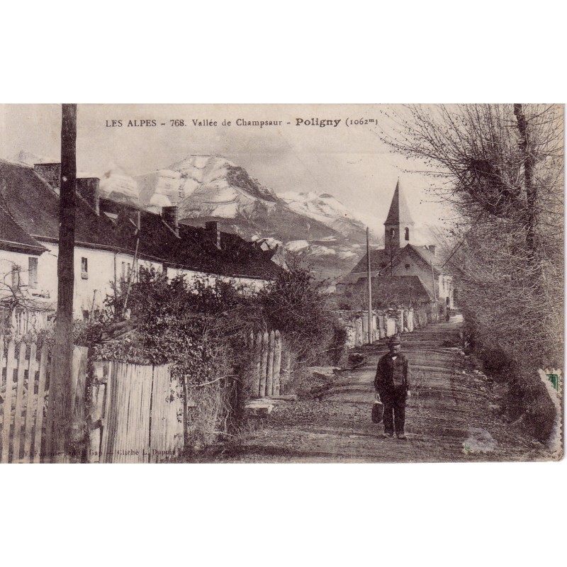 POLIGNY - VALLEE DE CHAMPSAUR  - LES ALPES - CARTE AVEC TEXTE