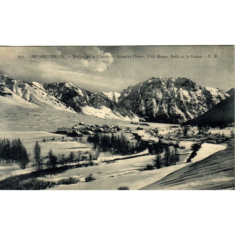 NEVACHE - VALLEE DE LA CLAIREE L'HIVERS - BRIANCONNAIS - CARTE AVEC TEXTE DE 1922.