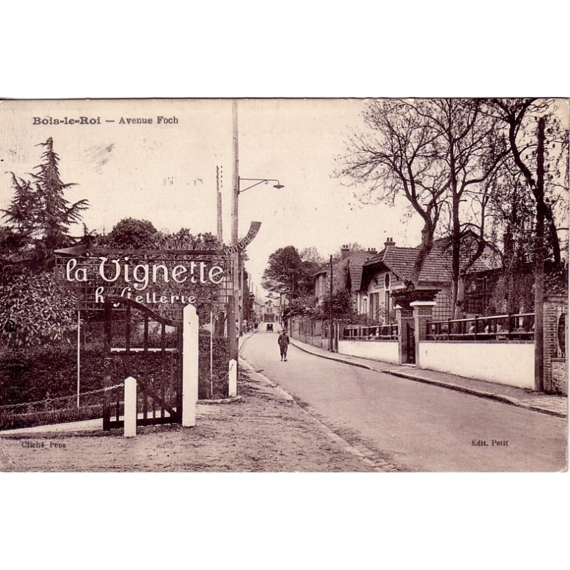 BOIS LE ROI - AVENUE FOCH - HOSTELLERIE LA VIGNETTE - HOTEL DE LA GARE - CARTE DATEE DE 1926.