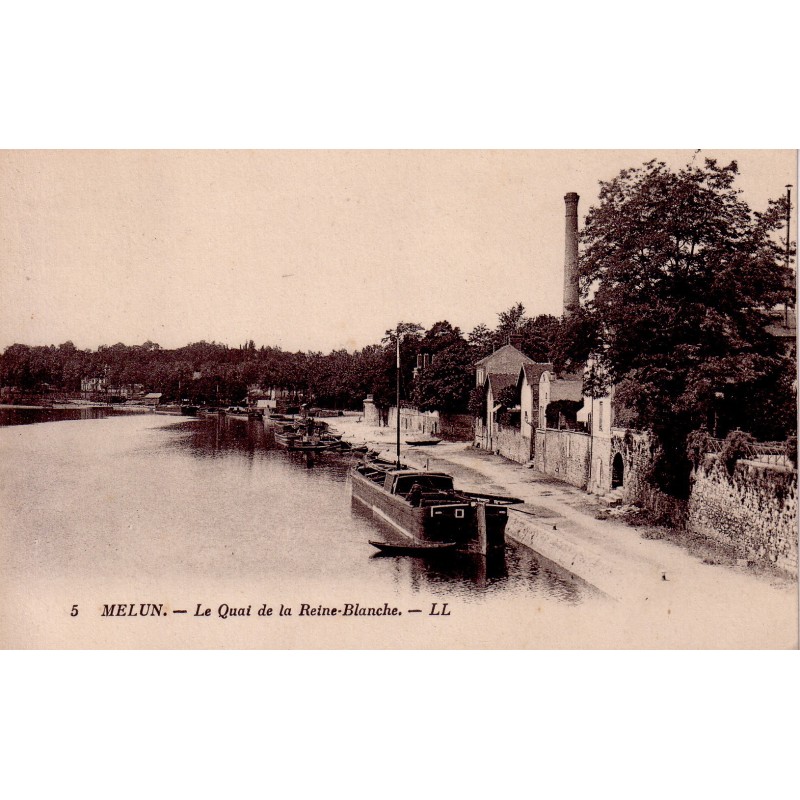 MELUN - LE QUAI DE LA REIN BLANCHE - CARTE NON CIRCULEE