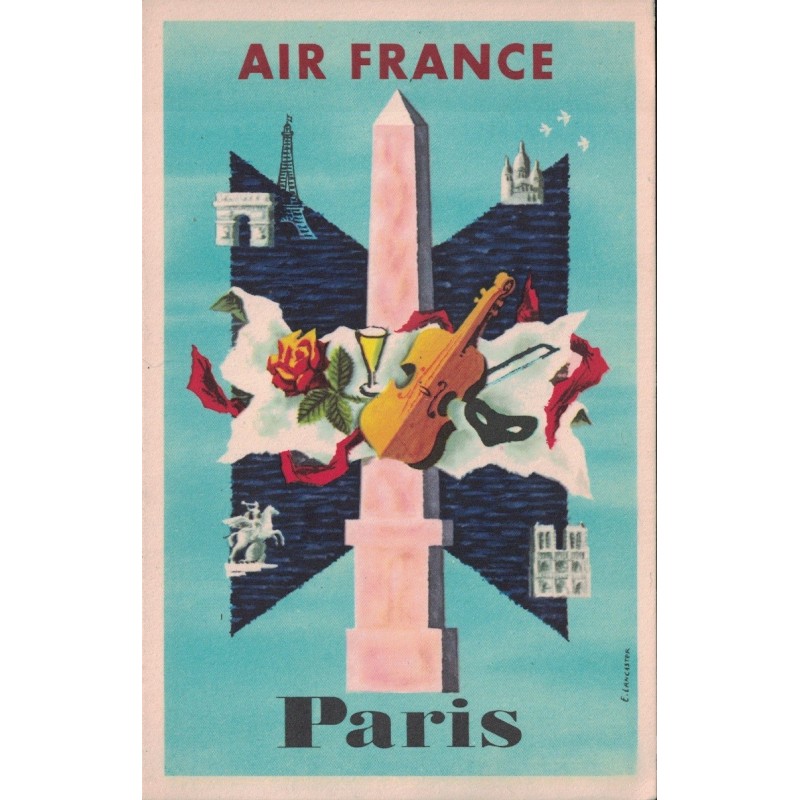 AIR FRANCE - CARTE POSTALE OFFICIELLE PUB PARIS - PARFAIT POUR ILLUSTRER UNE COLLECTION AERIENNE.