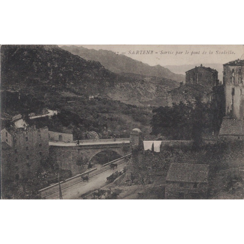 SARTENE - SORTIE PAR LE PONT DE LA SCALELLA - CARTE NON CIRCULEE.