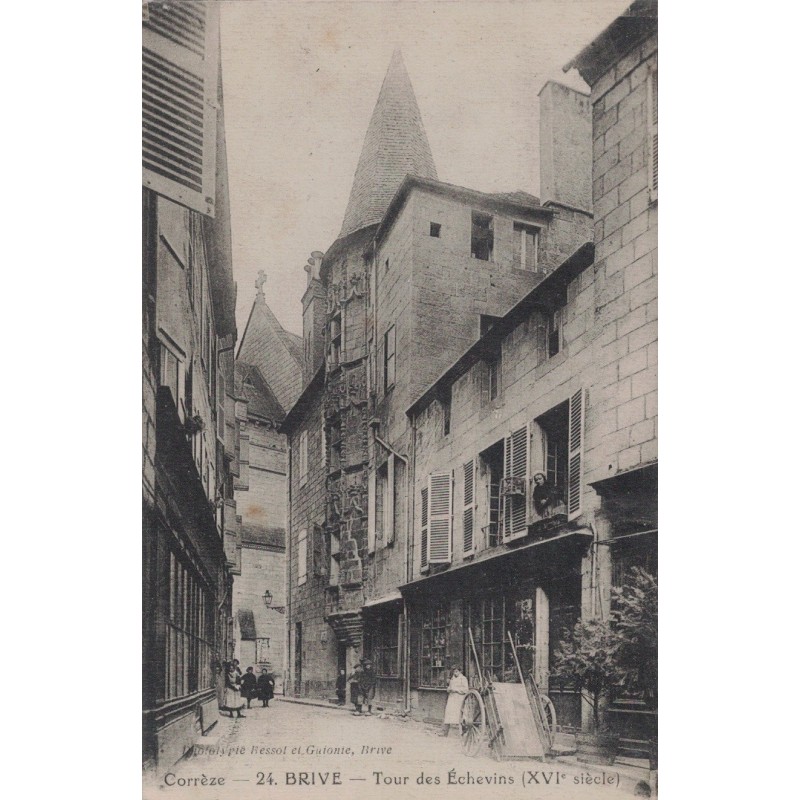 BRIVE - TOUR DES ECHEVINS - CARTE DATEE DE 1910.