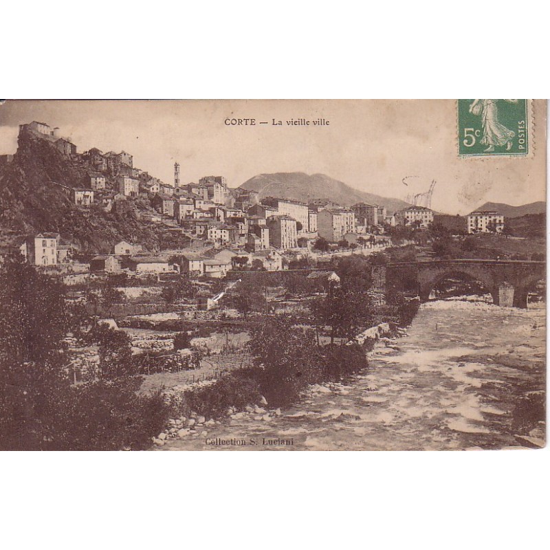 CORTE - LA VIEILLE VILLE - CARTE DATEE DE 1904.
