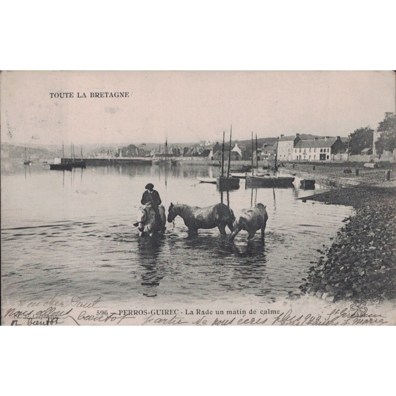 PERROS GUIREC - LA RADE UN MATIN DE CALME - CARTE DATEE DE 1905.