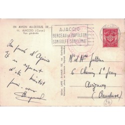 AJACCIO - VUE GENERALE - VERSO CACHET MARINE MILITAIRE AERO-ASPRETTO - LE VAGUEMESTRE - CARTE DATEE DE 1957.