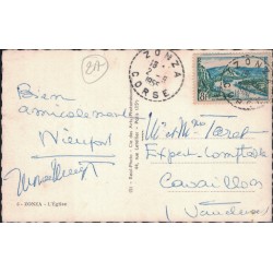 ZONZA - L'EGLISE - VERSO BEAU CACHET POSTE - CARTE DATEE DE 1955.