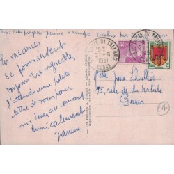 POGGIO DE TALLANO -  VUE GENERALE DU VILLAGE - VERSO BEAU CACHET DE POSTE - CARTE DATEE DE 1951.